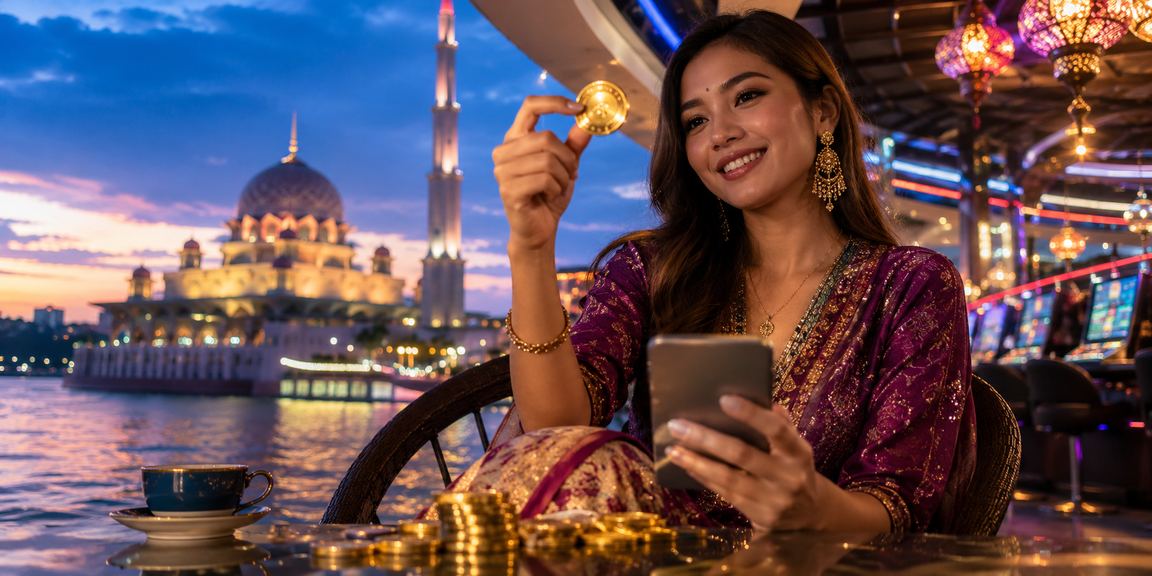 Pengguna mengakses kasino mudah alih rezeki777 di Putrajaya dengan gaya Malaysia